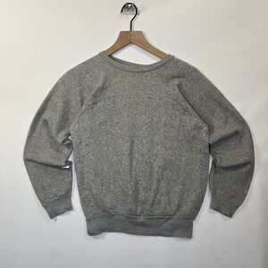 60s VTG Russell Athletic Mens Small Sweatshirt Gray Raglan Blank 100% Cotton USA